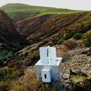 Heath moth trap on rocky moorland